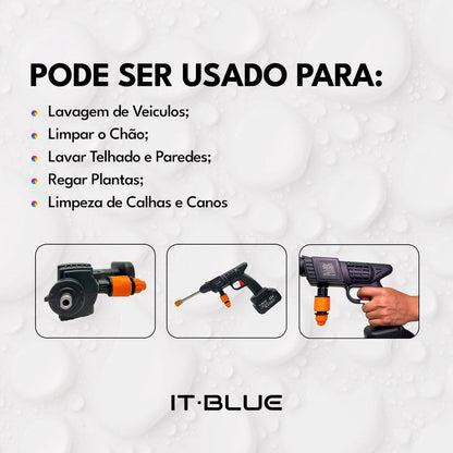 Pistola de Água Sem Fio -  Limpador de Alta Pressão