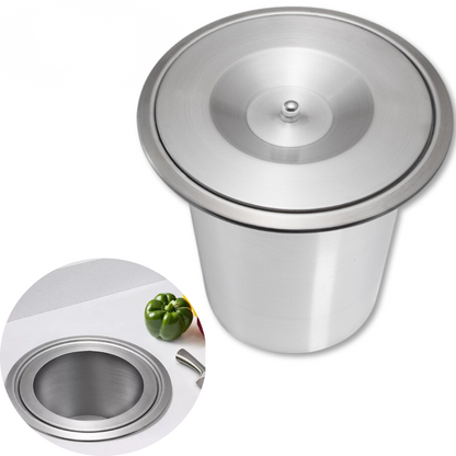 Lixeira de Cozinha de Embutir Inox para pia gourmet - 3 Litros 5 Litros 8 Litros