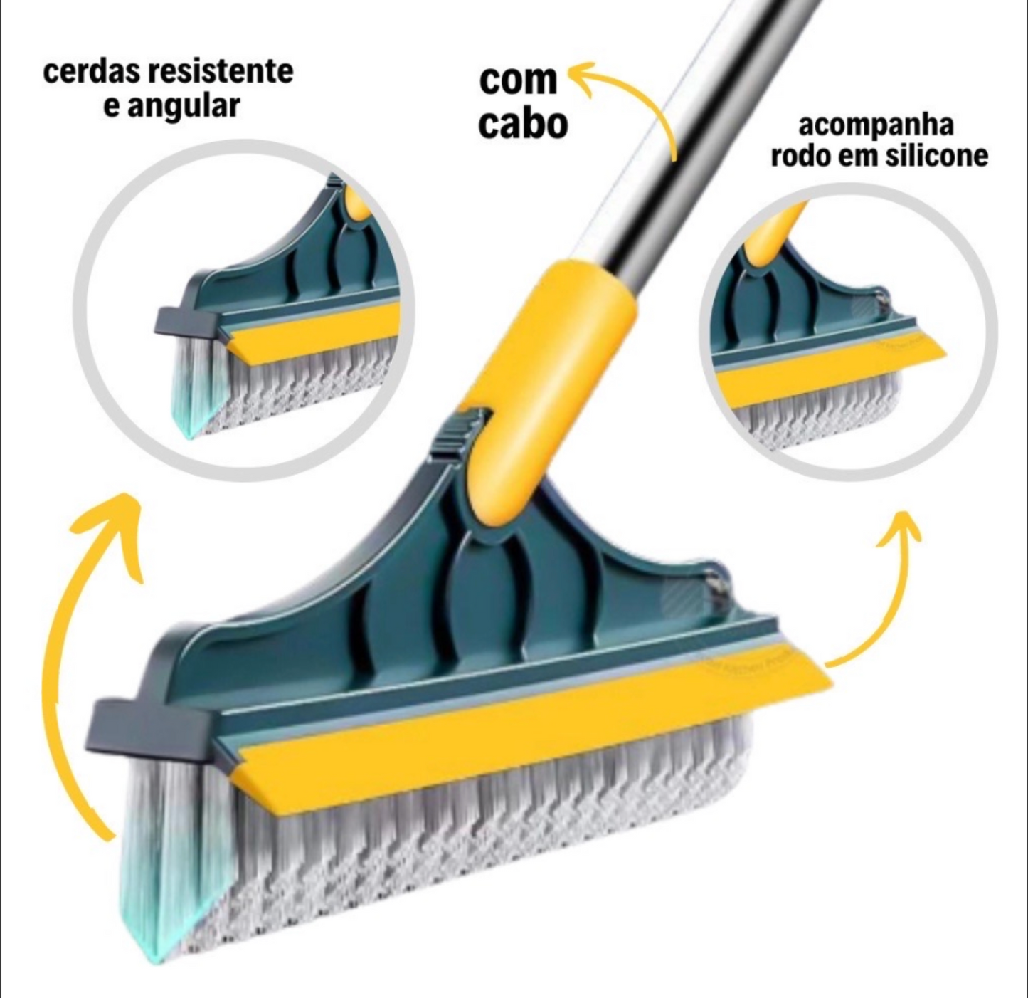 Escova de Limpeza 2 Em 1 Vassoura E Rodo