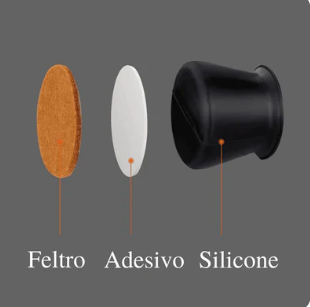 Protetor de Pé de Cadeira | Mesa em Silicone (Kit 16)