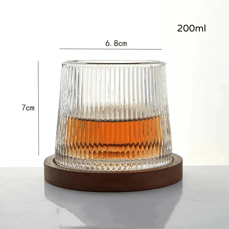 Copo de Whisky Cristal com Base Rotativo Bar em Casa