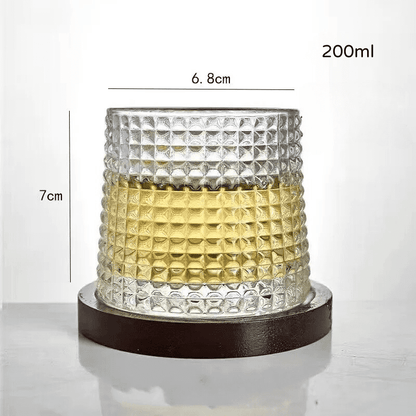 Copo de Whisky Cristal com Base Rotativo Bar em Casa