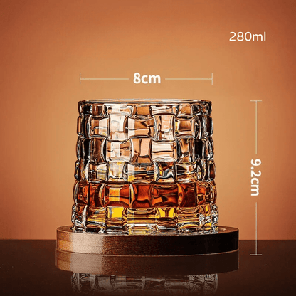 Copo de Whisky Cristal com Base Rotativo Bar em Casa