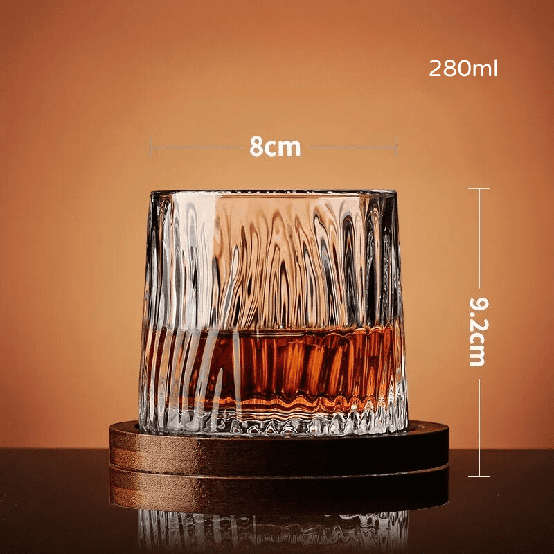 Copo de Whisky Cristal com Base Rotativo Bar em Casa