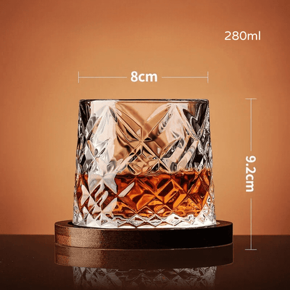 Copo de Whisky Cristal com Base Rotativo Bar em Casa