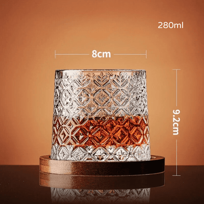 Copo de Whisky Cristal com Base Rotativo Bar em Casa