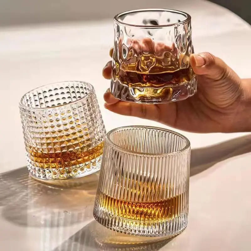 Copo de Whisky Cristal com Base Rotativo Bar em Casa