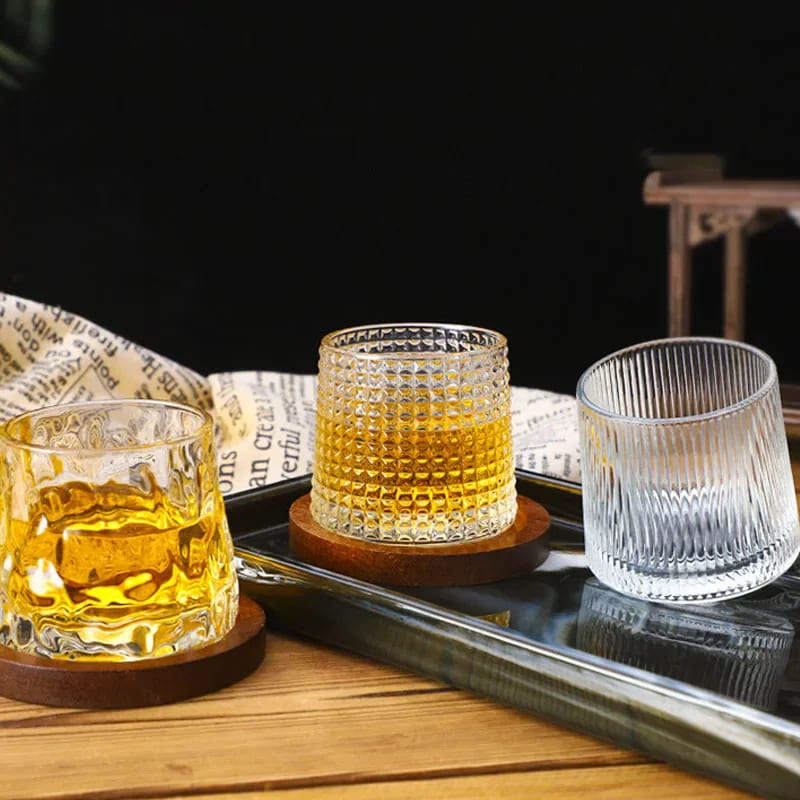 Copo de Whisky Cristal com Base Rotativo Bar em Casa