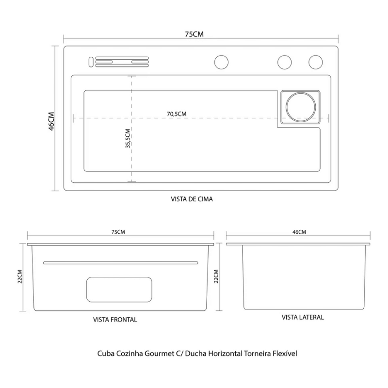 Cuba Cozinha Gourmet C/ Ducha Horizontal