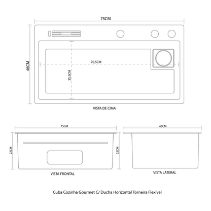 Cuba Cozinha Gourmet C/ Ducha Horizontal