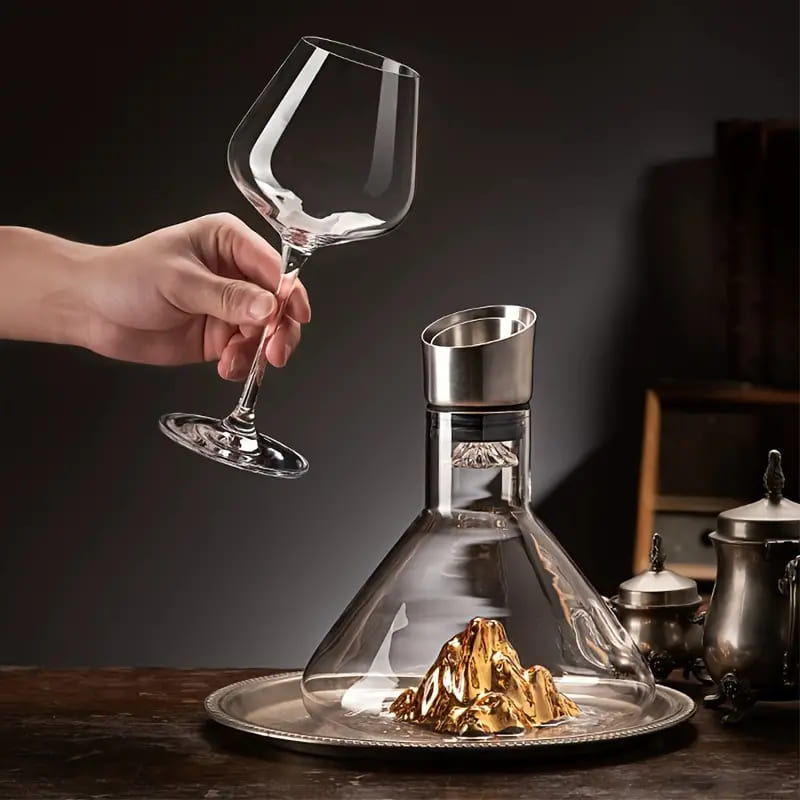 Decanter de Vinho Vidro Iceberg Aerador Home Bar