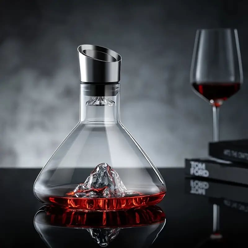 Decanter de Vinho Vidro Iceberg Aerador Home Bar