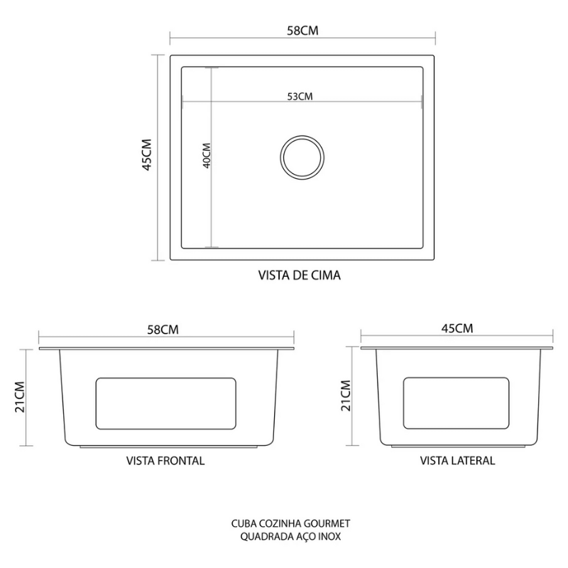 Kit Cuba Cozinha Gourmet Aço Inox C/ Torneira Flexível Preto