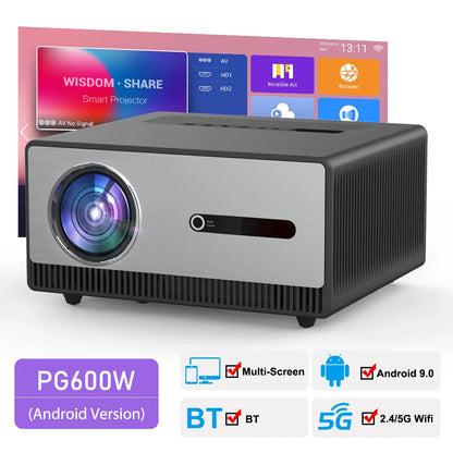 Projetor 4K PG600W WiFi LED 2K 3D