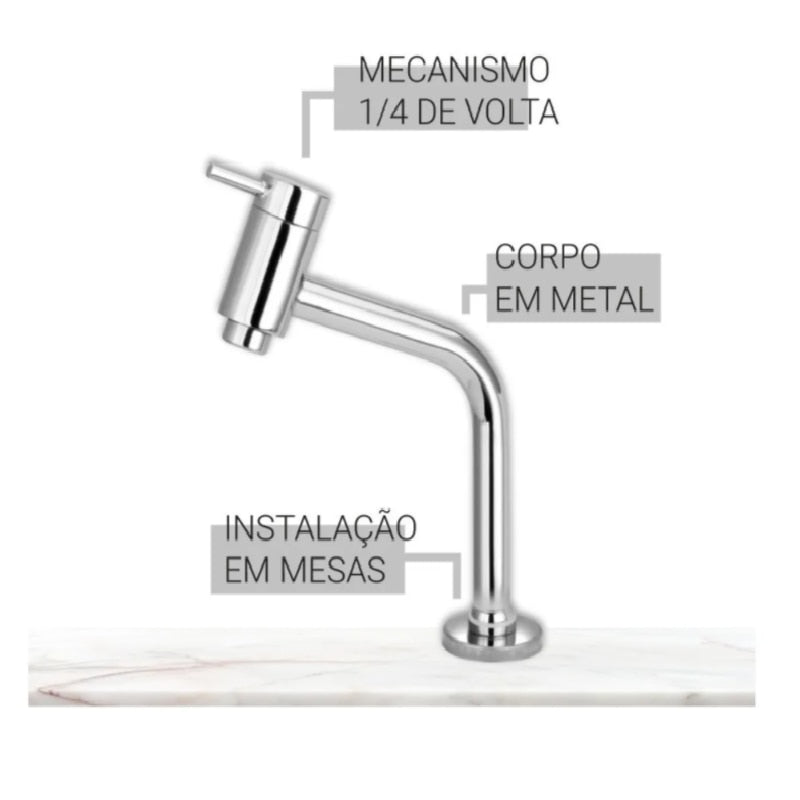 Torneira Banheiro Lavabo Metal Cromado