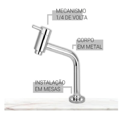 Torneira Banheiro Lavabo Metal Cromado