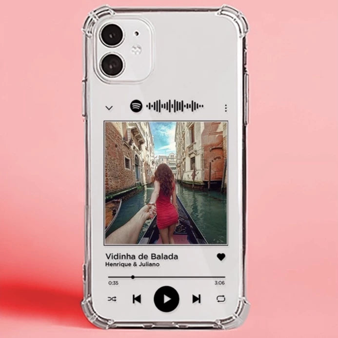 Capa Capinha Case de Celular Personalizada Com Foto Spotify