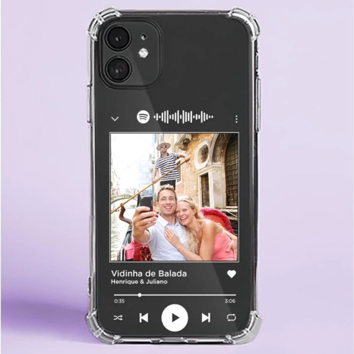 Capa Capinha Case de Celular Personalizada Com Foto Spotify