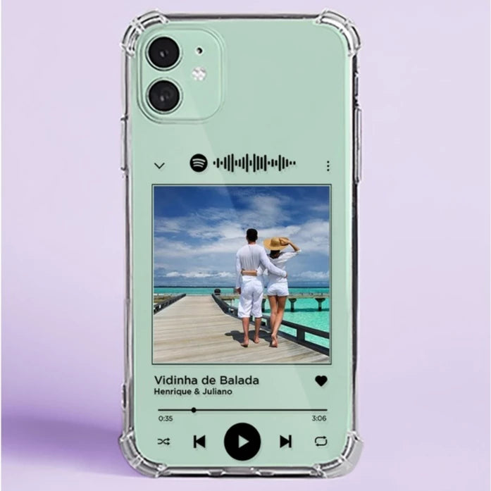 Capa Capinha Case de Celular Personalizada Com Foto Spotify