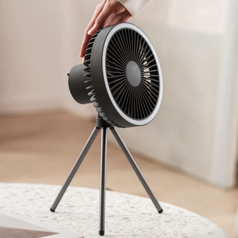 Ventilador Portátil Turbo com Tripé e Luz LED